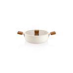 Ceramoni Seramik Basık Tencere 24 Cm-Krem