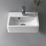Cerastyle 001400-U-ONE delik seramik mini dikdörtgen Duvara monte/gemi lavabo, beyaz