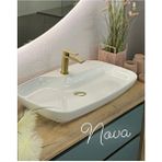 Cerastyle Nova Tezgah Üstü Çanak Lavabo 70*43 cm - Yeşil