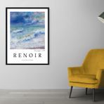 Çerçeveli Beton Art Dokulu Renoir Seascape Poster