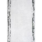 Çerçeveli Beyaz Pamuk Dikdörtgen Pamuk Makinada Yıkanabilir Kaymaz Taban Dijital Makine Baskı Salon Halı-I-Crea_Amazon-12150-120x300