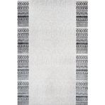 Çerçeveli Gri Pamuk Dikdörtgen Pamuk Makinada Yıkanabilir Kaymaz Taban Dijital Makine Baskı Salon Halı-I-Crea_Mercan-17128K-160x350