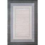 Çerçeveli Gri Pamuk Dikdörtgen Pamuk Makinada Yıkanabilir Kaymaz Taban Dijital Makine Baskı Salon Halı-I-Crea_Zambak-4502Z-160x200