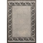 Çerçeveli Gri Pamuk Dikdörtgen Pamuk Makinada Yıkanabilir Kaymaz Taban Dijital Makine Baskı Salon Halı-I-F_Antique-2022-300x400