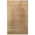 Çerçeveli Kahverengi Viskon Dikdörtgen Akrilik Kolay Temizlenen Yumuşak Makine Salon Halı-I-Eko-Babil-02 BRONZE -300x400