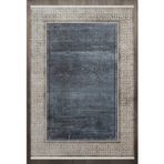 Çerçeveli Lacivert Pamuk Dikdörtgen Pamuk Makinada Yıkanabilir Kaymaz Taban Dijital Makine Baskı Salon Halı-I-F_Elegance-1013-300x450