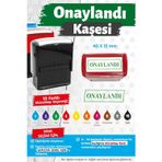 Çerçeveli Onaylandı Kaşesi 10 Renk Mürekkep Seçeneği -T1435