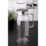 Çerçi Cam Sürahi Borosilikat Çelik Kapak, 2 Litre, Şeffaf