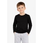 ÇERÇİCİ Erkek Çocuk Basic Uzun Kollu Tişört Okul Günlük Rahat T-Shirt - Siyah