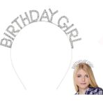Çerçici Gümüş Kristal Taşlı Birthday Girl Doğum Günü Tacı Ithal Ürün 17X16 cm