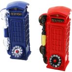 Çerçici Kumbara Telefon Kulübesi Vintage Dekoratif Biblo Kumbara Renkli 20X6X6CM Reçine