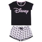 CERDÁ LIFE'S LITTLE MOMENTS Kadın Pijama Corto Mujer de Licencia Ofis Mickey Mouse Kısa Pijama Resmi Disney Lisansı, Siyah, Estándar-ajuste adecuado a la Talla indicada