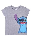 CERDÁ LIFE'S LITTLE MOMENTS Kızlar, Yaz 100 Lisanslı Ürün Yaz Ailesi Tişörtleri Kısa Kollu Pamuk%100 Dikişli Yapılmış ve Baskılı - Resmi Disney Lisansı, Gri, 4 Yaş