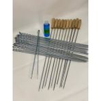 Ceren Mangal 22 Parça Mangal Şiş Set(10 Ağaç Saplı Şiş,10 Ince Şiş)Maşa ve Jel