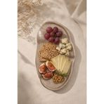 Ceres El Yapımı Seramik Peynir Tabağı – Organik Formlu Sunum Tabağı – Şarküteri ve Kahvaltılık Servis Tabağı (25CM ) - Krem