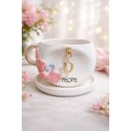 Ceresshop 8mart Dünya Kadınlar Gününe Özel Elyapımı Seramik Fincan (Sipariş Sonrası Harf Için Mesaj Atın!!) - 1 Adet - 240 ml