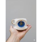 Ceresshop El Yapımı Harf Charmlı Nazar Mug (Sipariş Sonrası Harf Için Mesajla Belirtinz) - Altın - 240 ml