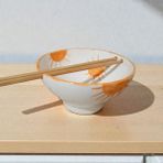 Ceresshop El Yapımı Seramik Noodle Kasesi - Güneş Temalı (CHOPSTİK DAHİL) - 350 ml