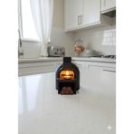 Ceresshop Mini Fırın Tasarımlı Dekoratif Mumluk – Tealight Mumluk, Ev ve Mutfak Dekoru - Siyah
