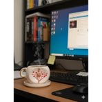 Ceresshop Sevgililer Günü Hediyesi - El Yapımı Seramik Mug (Sipariş Sonrası Harf Için Mesajla Belirtinz)C - 08 Kırmızı - 240 ml