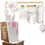 CERİTTİ Yenidoğan Kız Bebek Zıbın Seti | Sevimli Hayvan Desenli | 10'lu Hastane Çıkış Zıbın Seti | Çıtçıtlı%100 Organik Pamuk (0-3 Ay) (1126, 0-3 Ay)