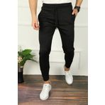 çerme Erkek Siyah Scuba Kumaş Slimfit Jogger Outdoor Eşofman Altı Ç41