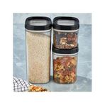 Ceronni Bonny Erzak Saklama Kabı 3lü Set 1,8lt - 1lt - 600ML Siyah