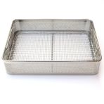Cerrahi Alet Sterilizasyonu için Paslanmaz Çelik Delikli Örgü Sepet, Delikli Temizleme Tepsisi, Hastane Sterilizasyon Çantası, 50 x 30 x 7 cm