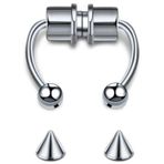 Cerrahi Çelik Fake Septum Gümüş Renk Maynetik Piercing-mıknatıslı Piercing