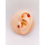 Cerrrahi Çelik Piercing ( Pirsing ) Zirkon Uğur Böceği Tragus Helix Piercing (1ADET) - Gümüş