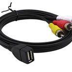 Cerrxian 1,5 m USB - 3RCA Kablo USB 2.0 A Dişi 3 RCA Erkek Ses Video AV Adaptör Kablosu TV, Mac ve PC'ler için