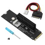 CERRXIAN M.2 NGFF - PCIE X4 yuva yükseltici kartına, M anahtar M.2 2260 2280 SSD bağlantı noktası, BTC madenci madenciliği için SATA güç kablosu ile PCIE adaptör dönüştürücüye