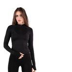 Cervus Vistara Kadın Seamless Long Sleeve Yarım Fermuarlı Spor Ceket (Siyah, M)