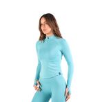 Cervus Vistara Kadın Seamless Long Sleeve Yarım Fermuarlı Spor Ceket (Turkuaz, S)