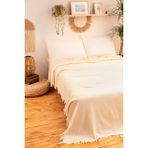 CES STORE 4 Kat Müslin Tek Kişilik Pike, %100 Pamuklu Yatak Örtüsü, Koltuk Şalı 160x220cm. - Beyaz