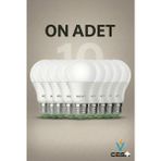 Cesaa Elektrik Novo 9W LED Ampül Beyaz Işık 6500K 60W - onlu