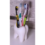 CESCRAFT Beyaz Diş Şeklinde Diş Fırçası Ve Diş Macunu Kutusu