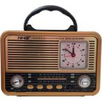 Cesicey NS-8898 Nostaljik Analog Saatli Fm Radyo Bluetooth Hoparlör USB Tf Aux Mp3 Çalar