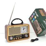 Çeşithane Çeşittech Saatli Retro Masaüstü Radyo - Am/fm/sw 3 Bantlı, Bluetooth Hoparlör, Usb/tf Kart Girişli ve Taşınabilir Ses Sistemi