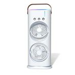 Çeşithane Çift Başlıklı Su Püskürtmeli Vantilatör – USB Şarjlı Mist Fan, Mini Klima Etkili Masaüstü Soğutucu, 3 Kademeli Hız, LED Işıklı Air Cooler