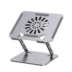 Çeşithane Çift Kollu Laptop Standı USB Fanlı, Katlanabilir Soğutucu Dizüstü Bilgisayar Yükseltici, 10-17 İnç Ergonomik Stand