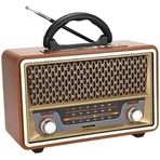 Çeşithane CV-1570BT Retro Bluetooth Radyo FM AM SW 3 Bant Kumandalı Taşınabilir Hoparlör USB TF Kart Destekli Nostaljik Antika Tasarım Müzik Kutusu
