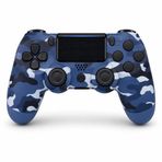 Çeşithane Doubleshock 4 Kablosuz Oyun Kolu – PS4 / PC/Android Uyumlu, Bluetooth Gamepad, Titreşimli, Touchpad & Gyro Sensörlü Kontrolcü (Mavi Kamuflaj)
