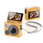 Çeşithane G13Pro Mini Retro Kamera HD, Çift Lensli Döndürülebilir Selfie Ekranlı, Taşınabilir Başparmak Vlog Kamerası (Turuncu)