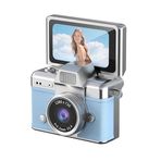 Çeşithane Mini CCD Dijital Kamera Çevirmeli Ekranlı, Taşınabilir Fotoğraf ve Video Kamerası, Boyuna Asılabilir Retro Vlog Kamera (MAVİ)