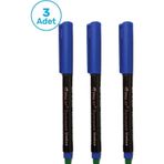 Çeşitli Fenlot Mavi Asetat Permanent Cd Kalemi Medium Uçlu (3lü set)