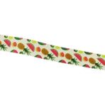 Çeşitli Meyveler Resimli Grogren Kurdela 2.5 Cm-1 Metre - 1BW-Beyaz - 0,60 x 19 x 29 cm