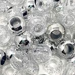 Çeşitli Renkli Tasarım 200 Parça Plastik Boncuk 10x12 mm Örgü Saçlar için (Şeffaf Gümüş Parıltı)