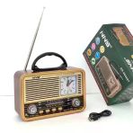 Çeşittech Saatli Retro Masaüstü Radyo - Am/Fm/Sw 3 Bantlı, Bluetooth Hoparlör, Usb/Tf Kart Girişli Ve Taşınabilir Ses Sistemi