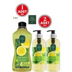 Çeşme Limonu Doğal Zeytinyağlı Sıvı Sabun 500 ml 2 ADET + 1.5 LT 1 ADET